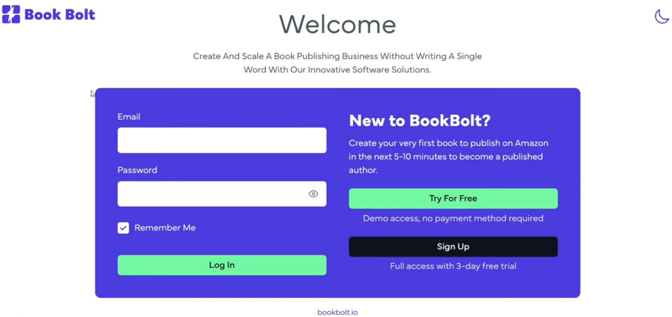 Step 2 → Start a New Book Bolt Studio Project Step 2 → Start a New Book Bolt Studio Project